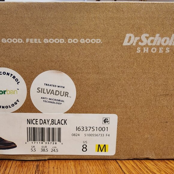 Dr. Scholls Nice Day Lug Sole Loafers BlackBlack Faux Leather 8M - b032 - Picture 9 of 9